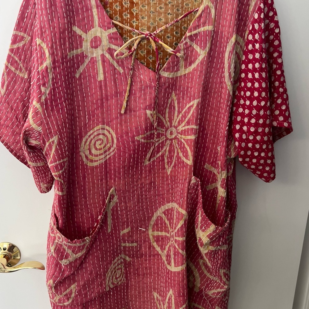 Pink and Cream Women's Top